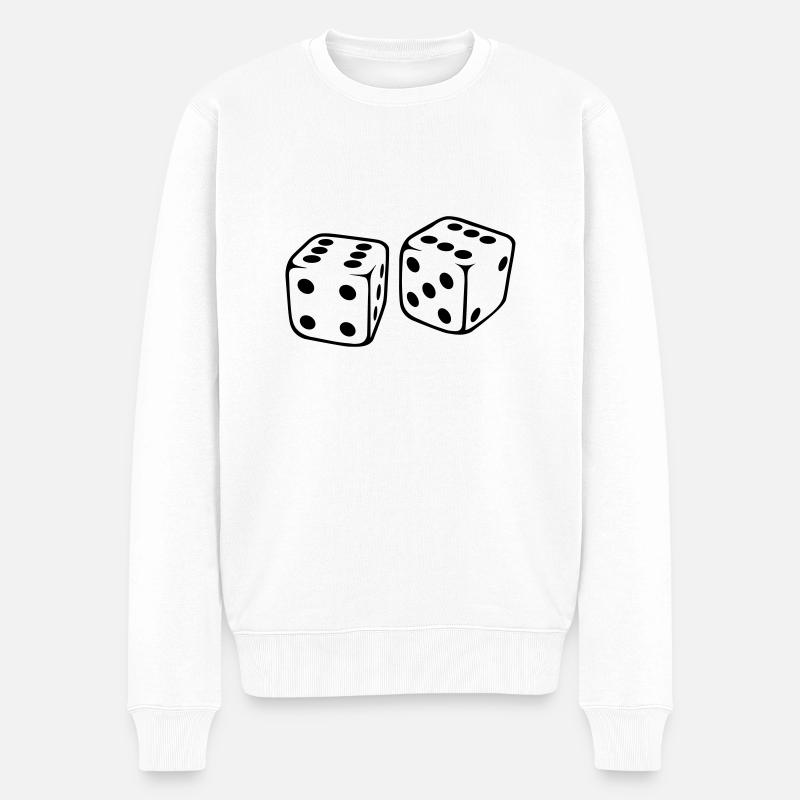 Würfel - Männer Premium Bio Pullover - Weiß