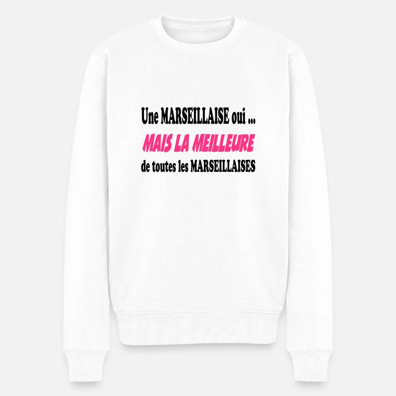 Une marseillaise oui ... - Pull Premium bio Homme - blanc