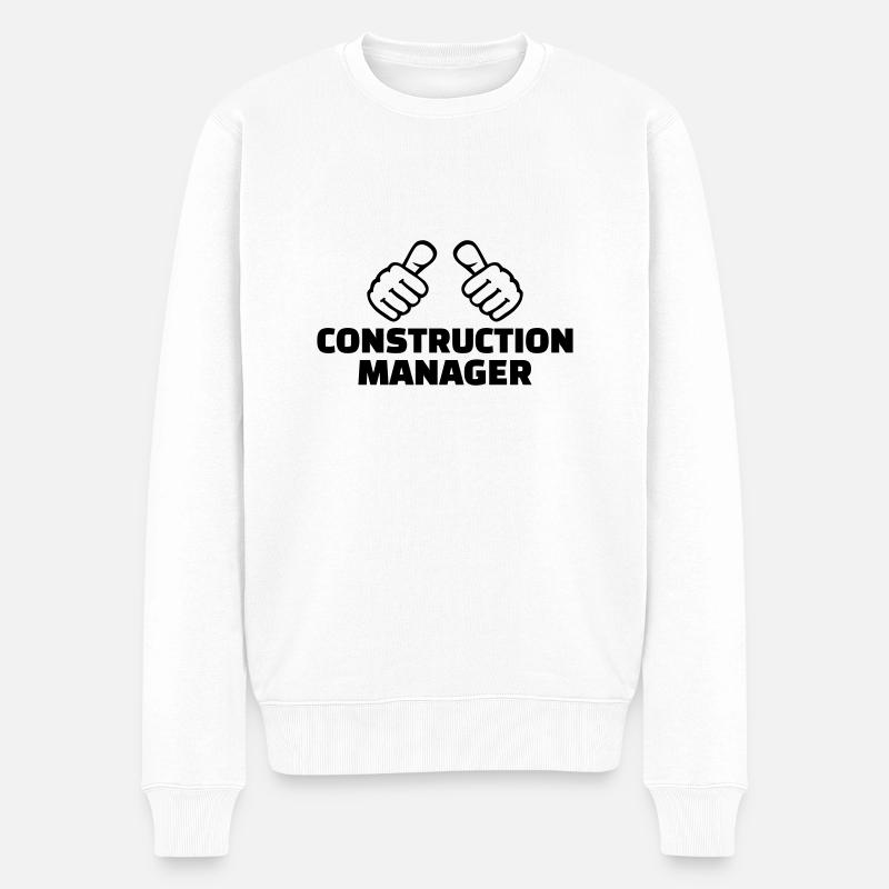 Bauleiter - Männer Premium Bio Pullover - Weiß