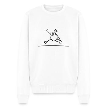 Laufen Ziel - Männer Premium Bio Pullover - Weiß - Vorne - Thijin (182cm)