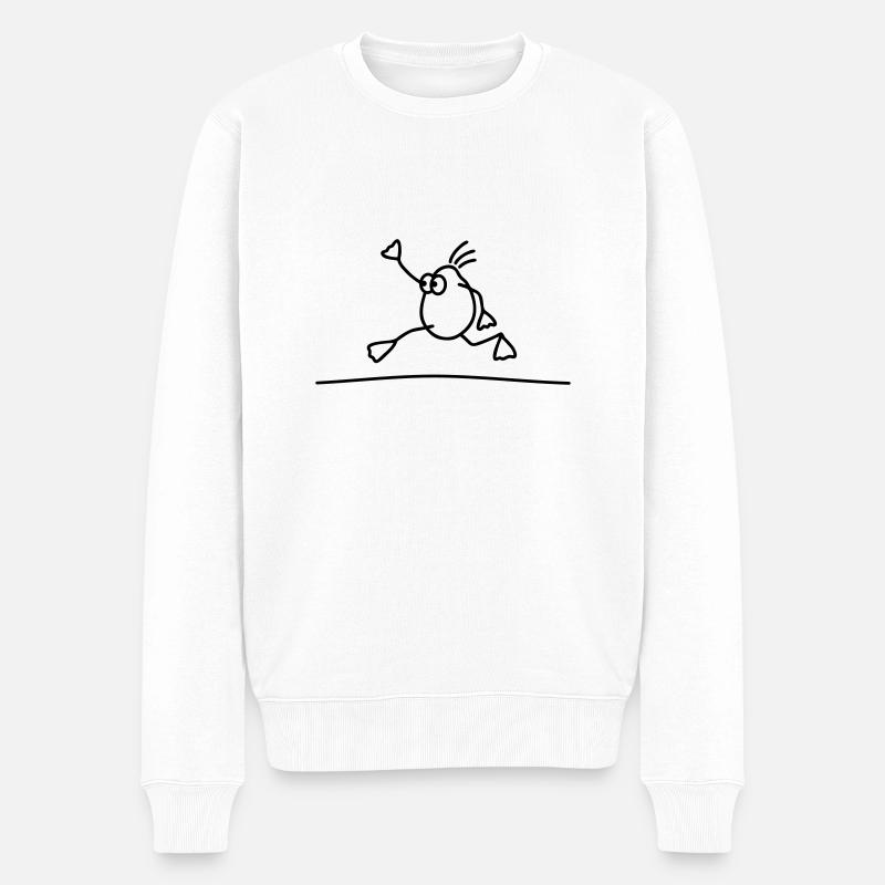Laufen Ziel - Männer Premium Bio Pullover - Weiß