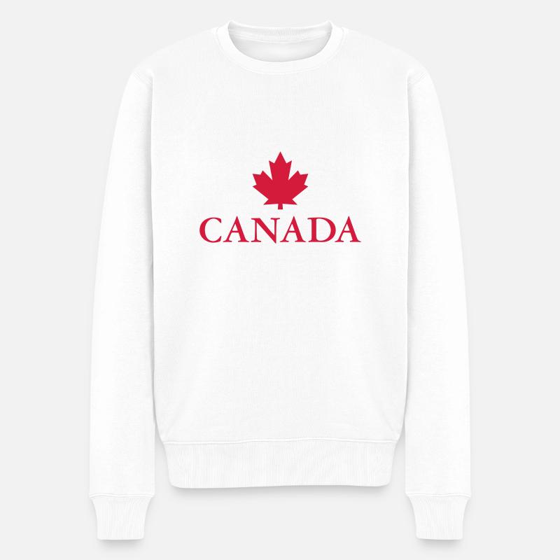 Canada Ottawa Ahorn Maple Leaf Kanada Amerika - Männer Premium Bio Pullover - Weiß
