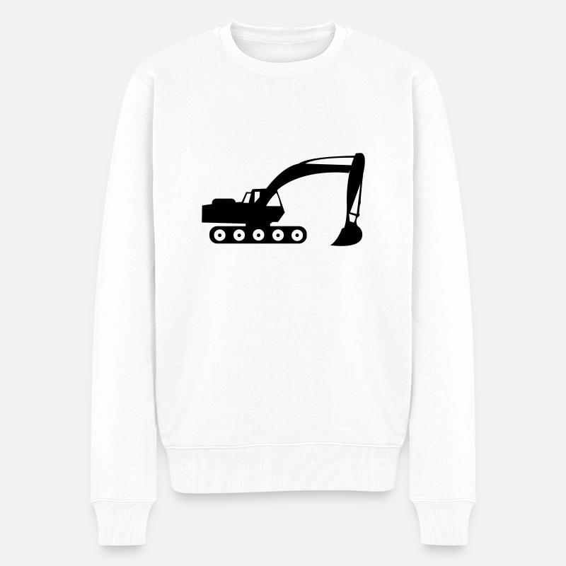 bagger_01 - Männer Premium Bio Pullover - Weiß
