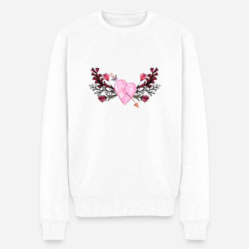 liebe - Männer Premium Bio Pullover - Weiß