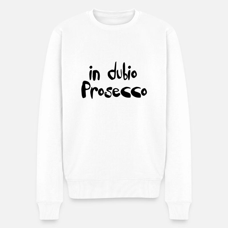 in dubio prosecco - Männer Premium Bio Pullover - Weiß