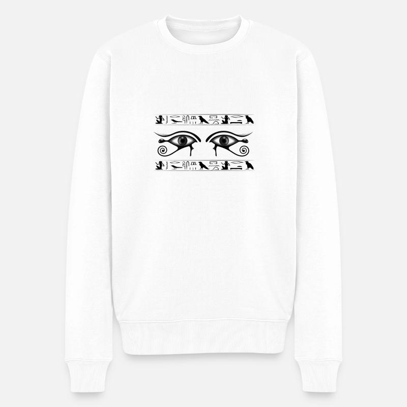 Oeil d’Horus, symboles d’egypte, oeil de t-shirt horus - Pull Premium bio Homme - blanc