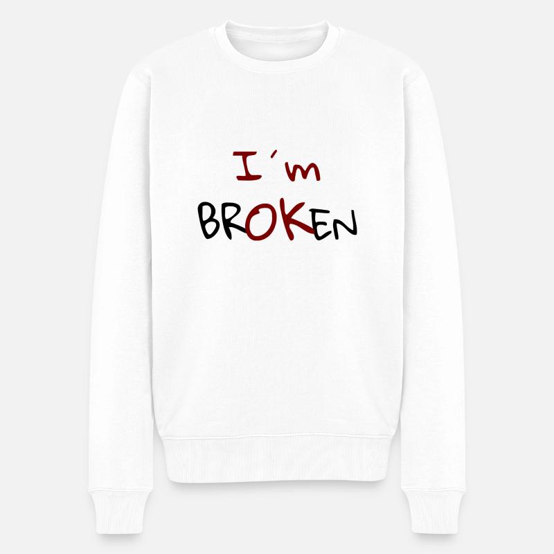 Je suis Broken Design - Pull Premium bio Homme - blanc