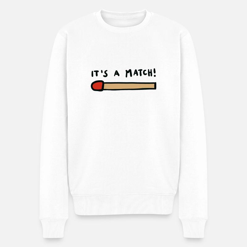 c’est un match - Pull Premium bio Homme - blanc