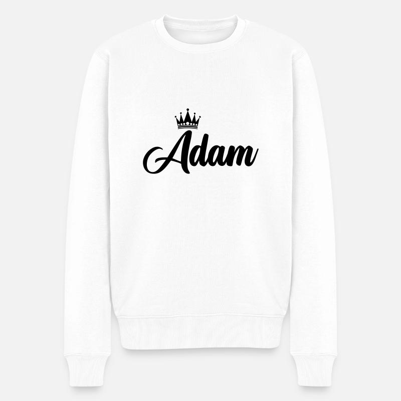 adam - Männer Premium Bio Pullover - Weiß