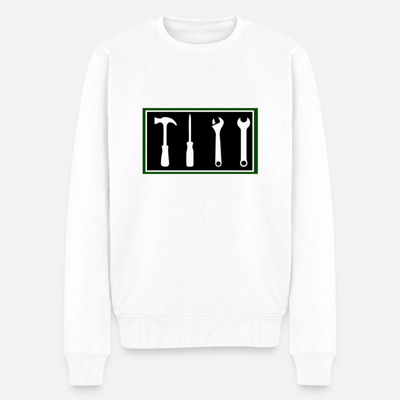 Werkzeug - Männer Premium Bio Pullover - Weiß