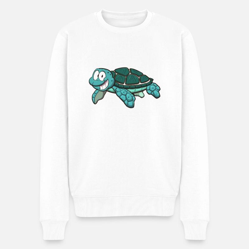 Meeresschildkröte - Männer Premium Bio Pullover - Weiß