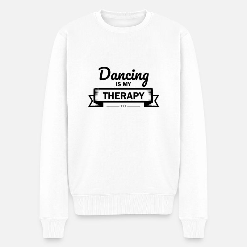 Dancing Dance Music - Männer Premium Bio Pullover - Weiß