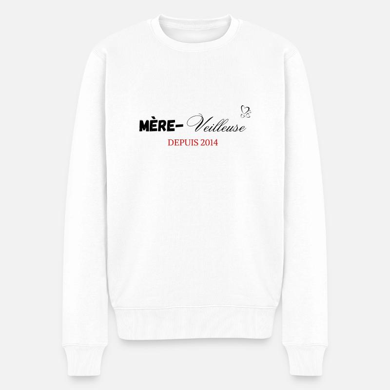 Mère veilleuse depuis 2014 - Pull Premium bio Homme - blanc