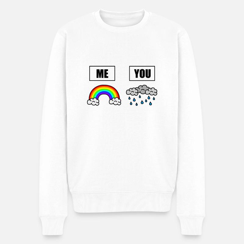Monde plein de nuages de pluie - soyez l’arc-en-ciel - Pull Premium bio Homme - blanc