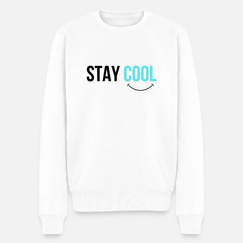 STAY COOL - Männer Premium Bio Pullover - Weiß