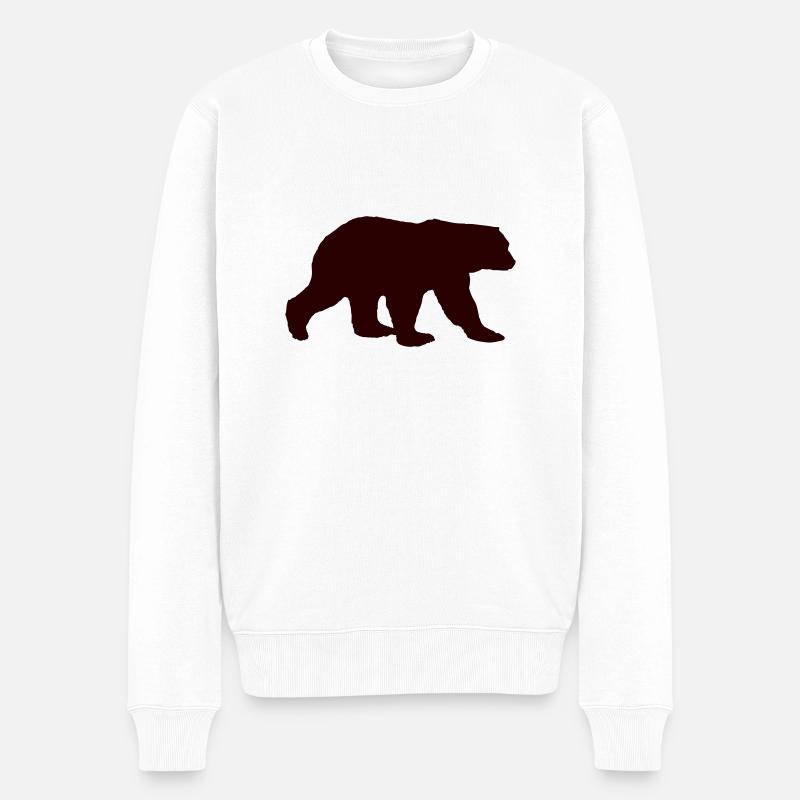 bär - Männer Premium Bio Pullover - Weiß