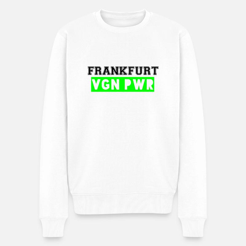 FRANKFURT VEGAN POWER - Männer Premium Bio Pullover - Weiß