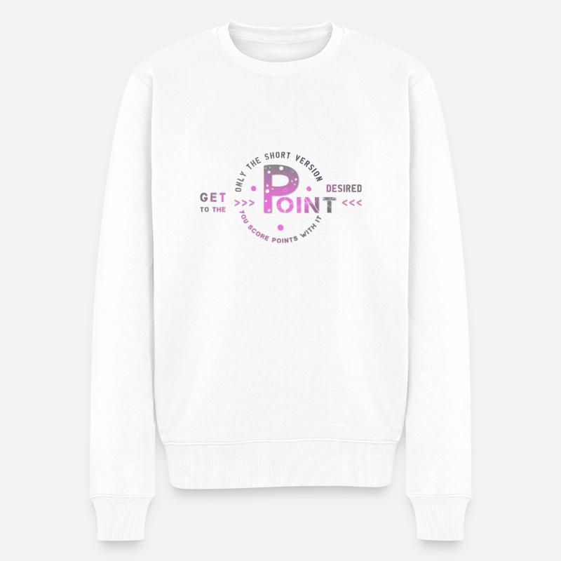 get to the point - Männer Premium Bio Pullover - Weiß