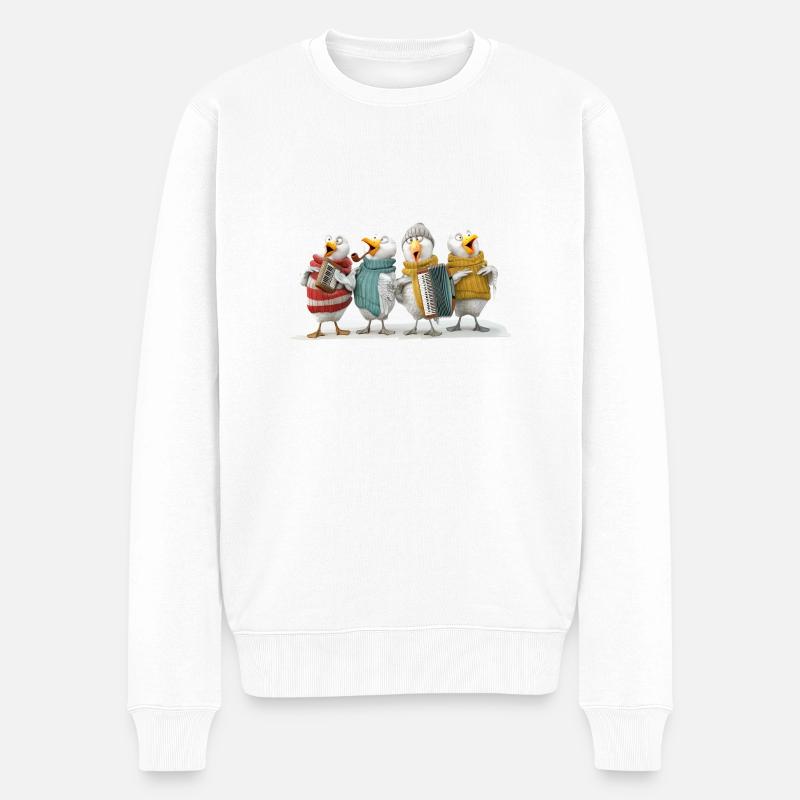 Party Möwen - Männer Premium Bio Pullover - Weiß