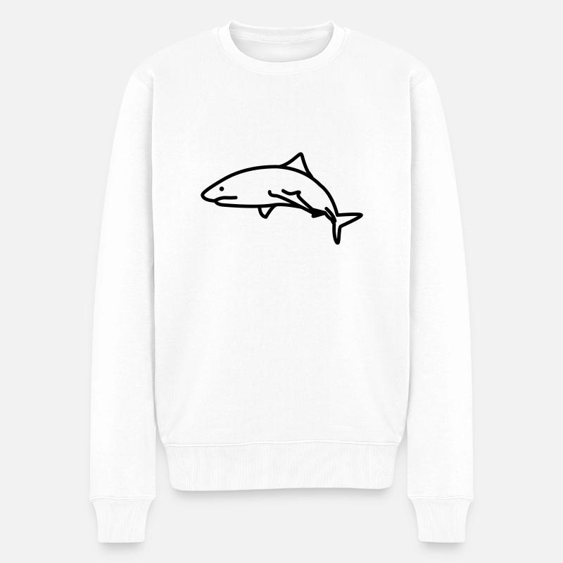Hai - Männer Premium Bio Pullover - Weiß