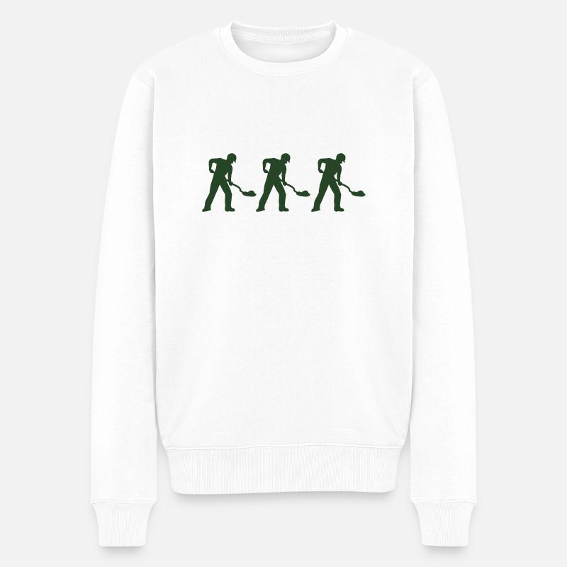 bauarbeiter 3 - Männer Premium Bio Pullover - Weiß