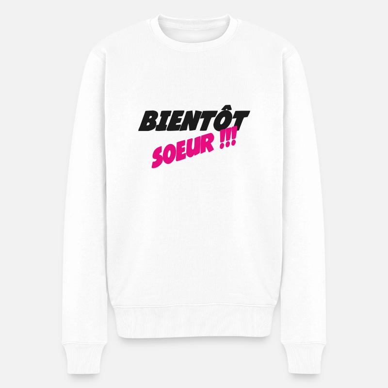Bald eine SCHWESTER - Männer Premium Bio Pullover - Weiß