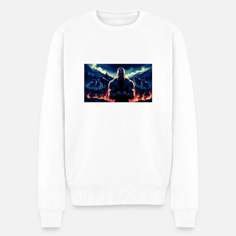 Primal Guerrier - Pull Premium bio Homme - blanc