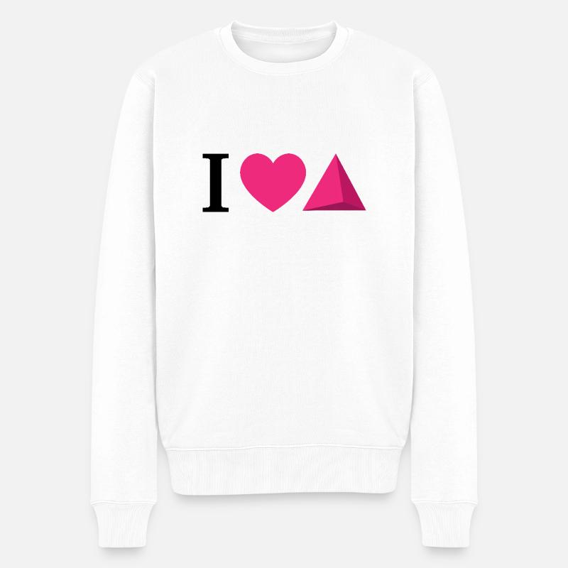 J’adore la géométrie.Saint-Valentin Saint-Valentin - Pull Premium bio Homme - blanc