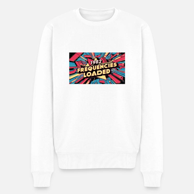 FRÉQUENCES CHARGÉES EXPLOSION DE 1982 - Pull Premium bio Homme - blanc