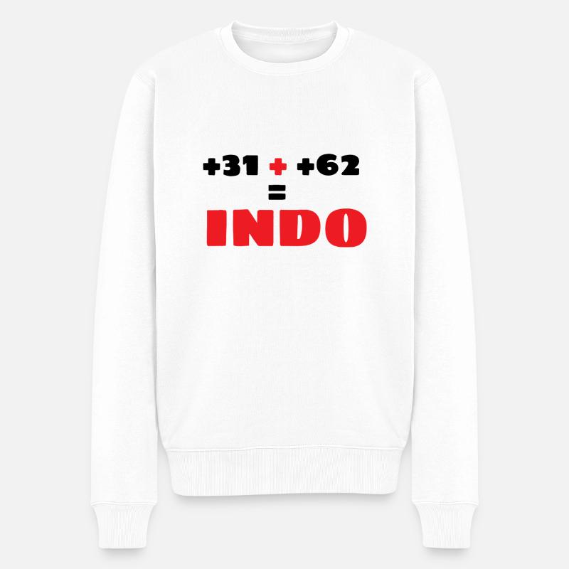 INDONET Préfixe Indo - Pull Premium bio Homme - blanc