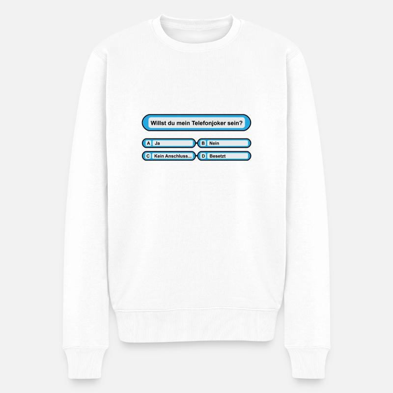 Telefonjoker Quiz - Männer Premium Bio Pullover - Weiß