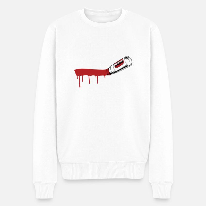 Marker Swoosh - Männer Premium Bio Pullover - Weiß
