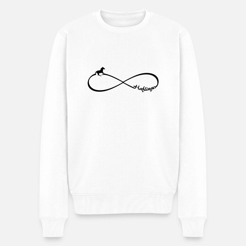 Haflinger Pferde freunde Pferderasse Infinity acht - Männer Premium Bio Pullover - Weiß