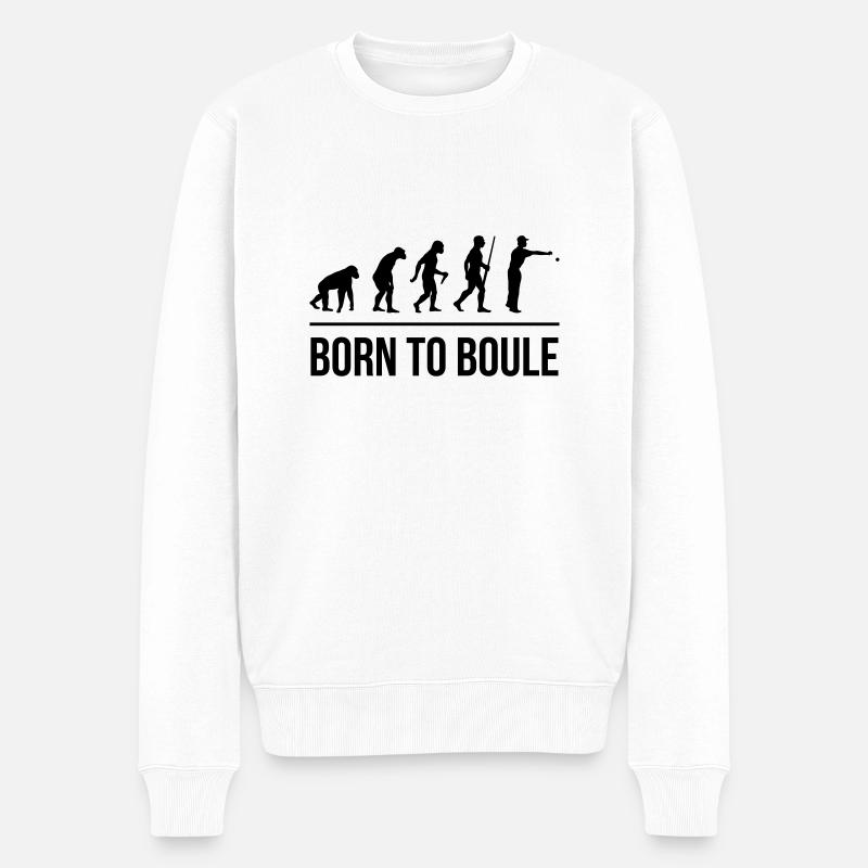 Born to Boule - Männer Premium Bio Pullover - Weiß