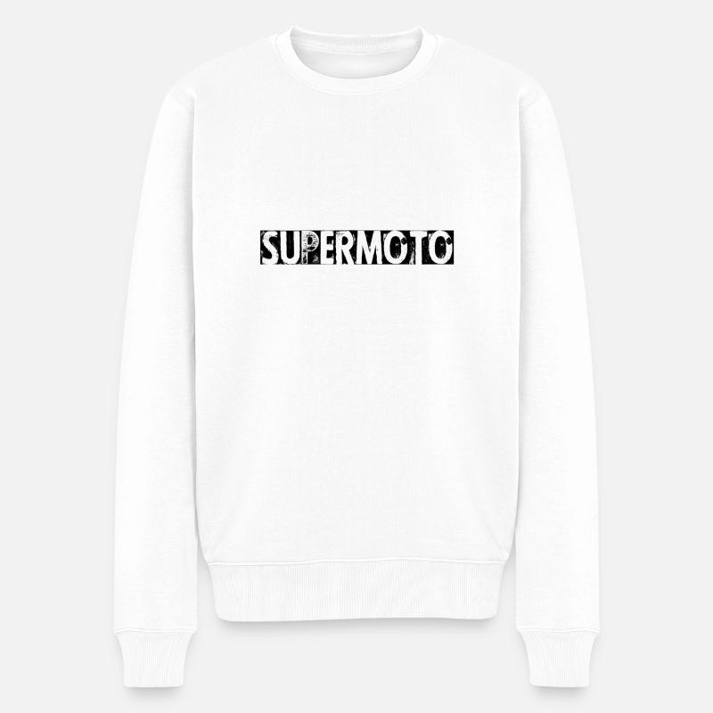 Supermoto - Männer Premium Bio Pullover - Weiß