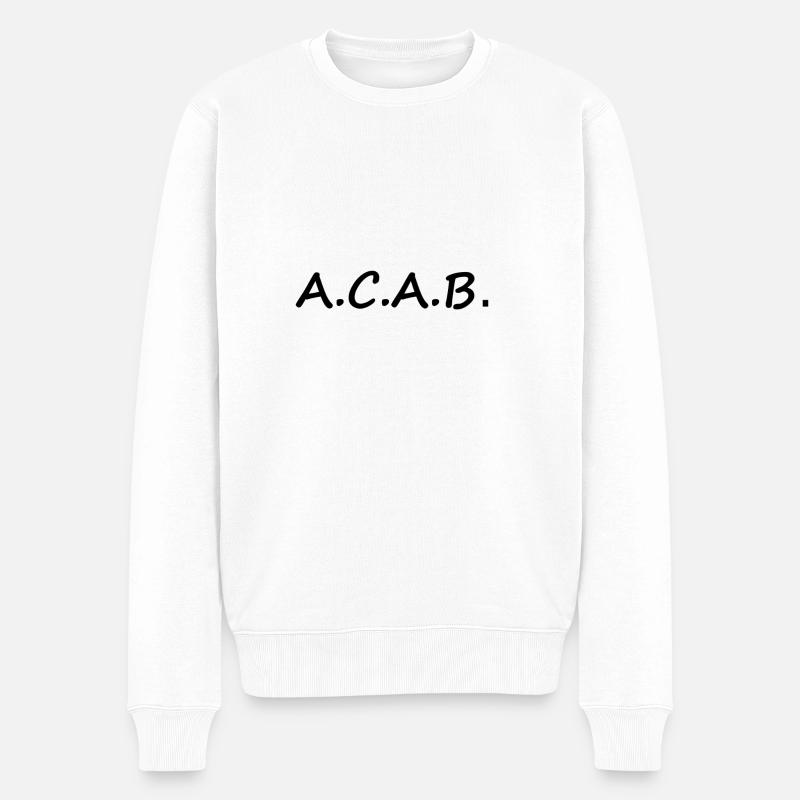 ACAB, Freizeit, Sport,1312, Polizei - Männer Premium Bio Pullover - Weiß