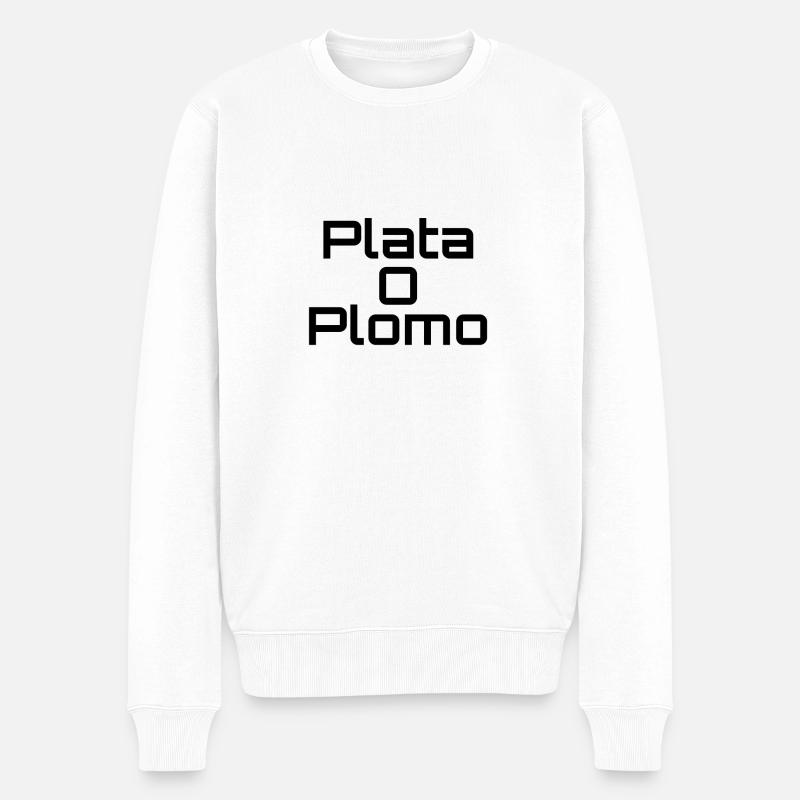 Plata o plomo - Männer Premium Bio Pullover - Weiß