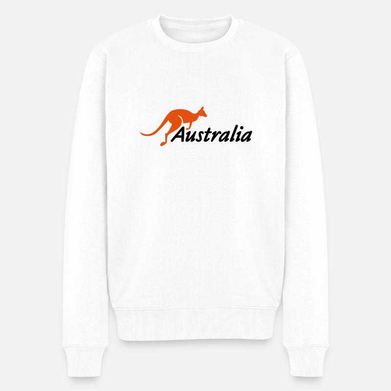 australia - Männer Premium Bio Pullover - Weiß