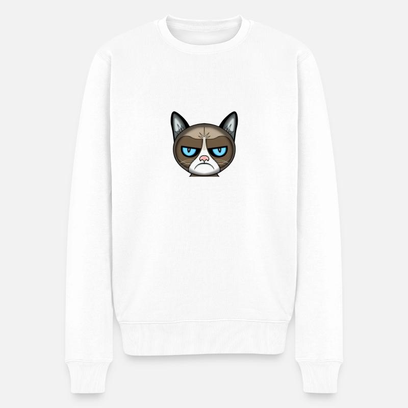 chat en colère - Pull Premium bio Homme - blanc