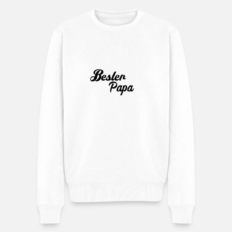 Bester Papa - Männer Premium Bio Pullover - Weiß
