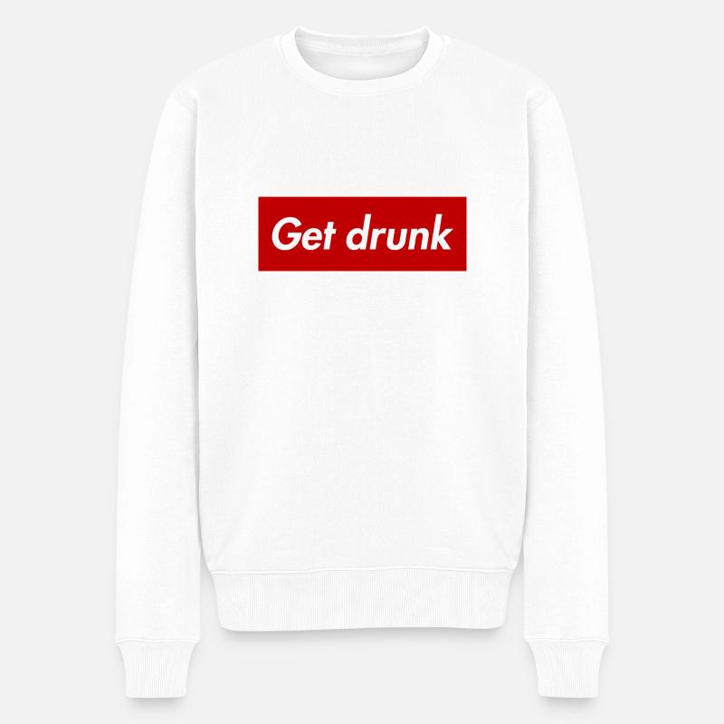 Get drunk - Männer Premium Bio Pullover - Weiß