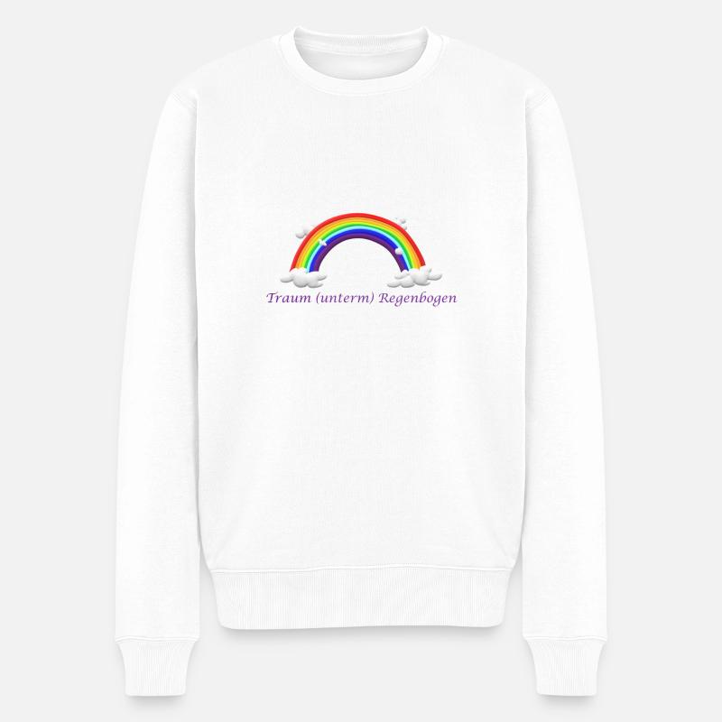 Traum Regenbogen - Männer Premium Bio Pullover - Weiß