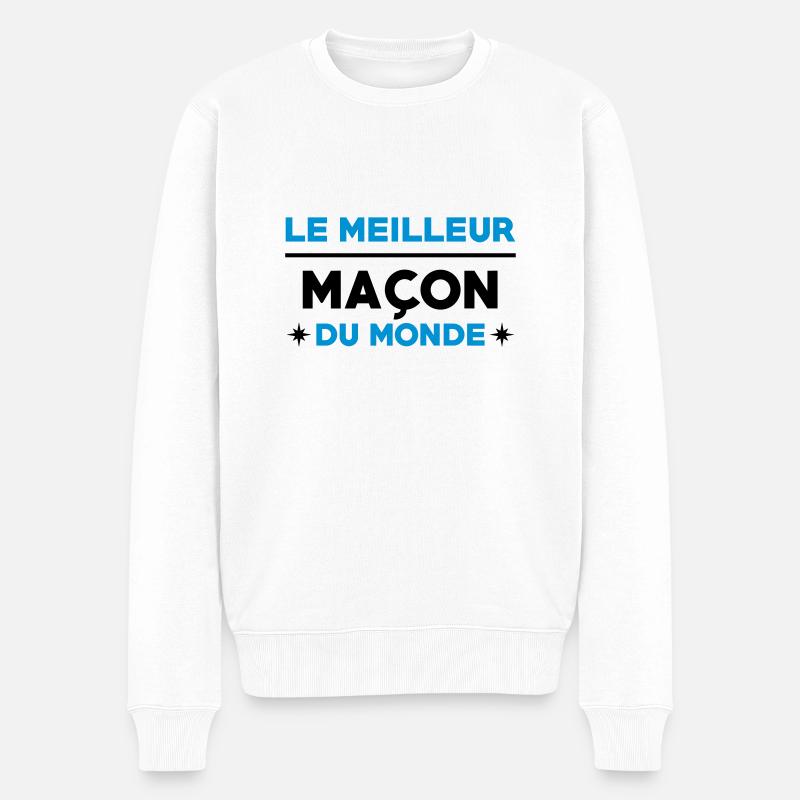Maçon / Maçonnerie / Maconnerie / Macon - Pull Premium bio Homme - blanc