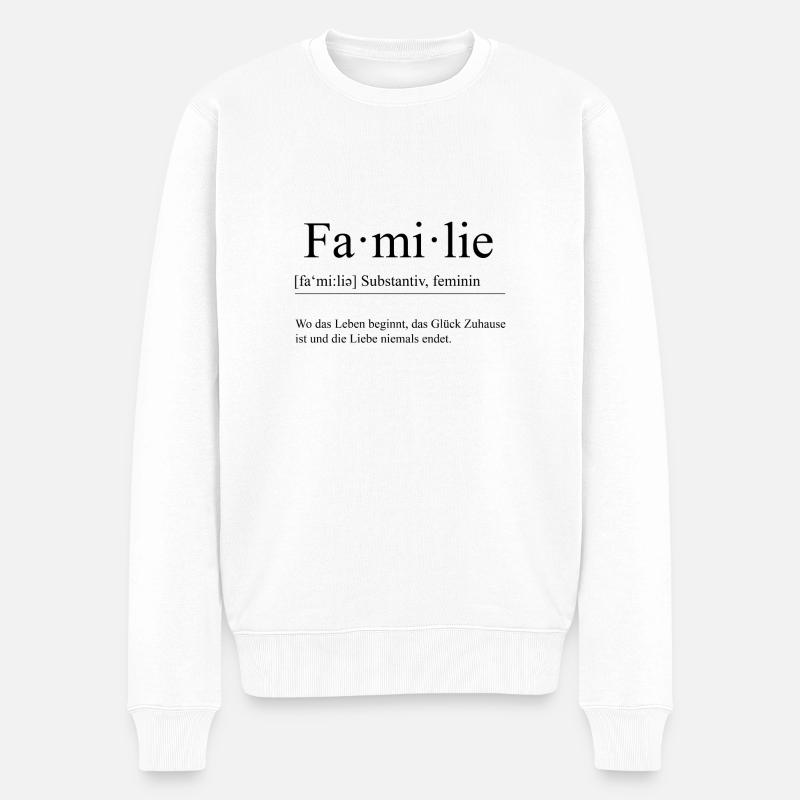 Familie Definition - Männer Premium Bio Pullover - Weiß