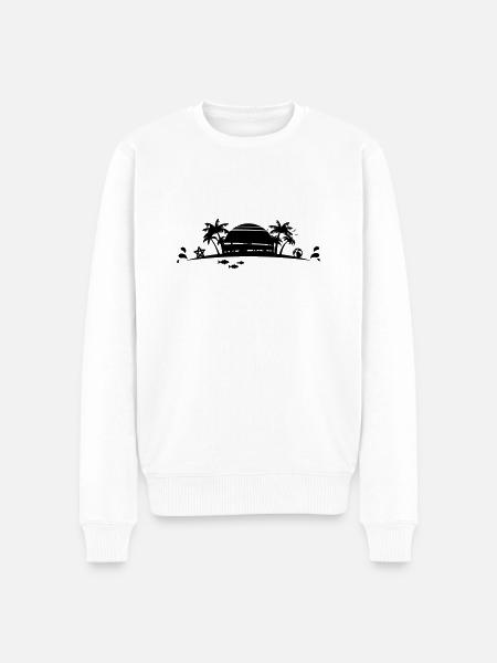 Sommer - Palmen Strand - Männer Premium Bio Pullover - Weiß