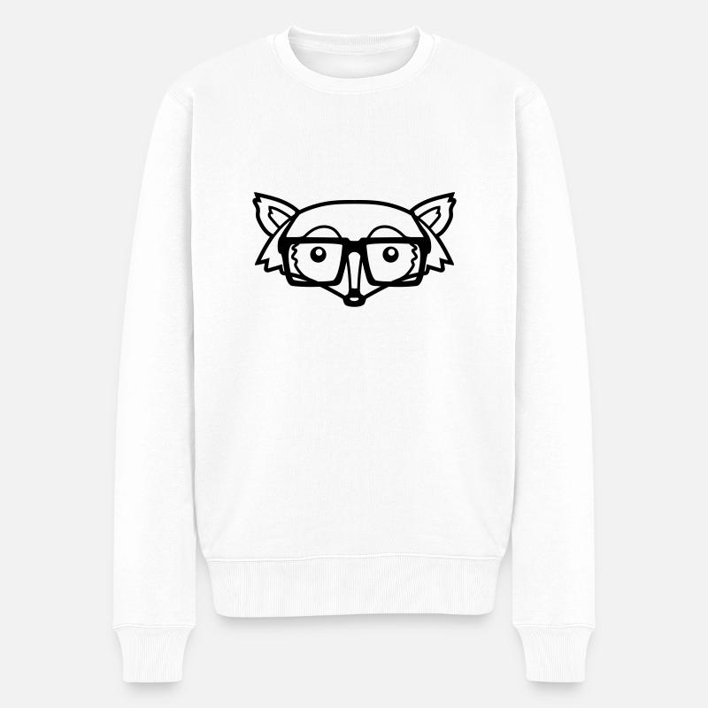Tête design fuchs - Pull Premium bio Homme - blanc