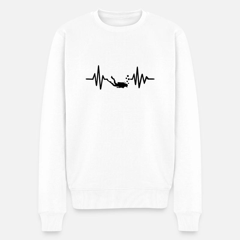 Tauchen - Männer Premium Bio Pullover - Weiß