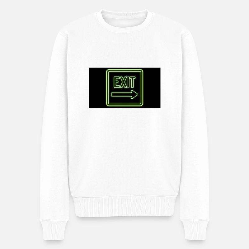 Exit - Männer Premium Bio Pullover - Weiß