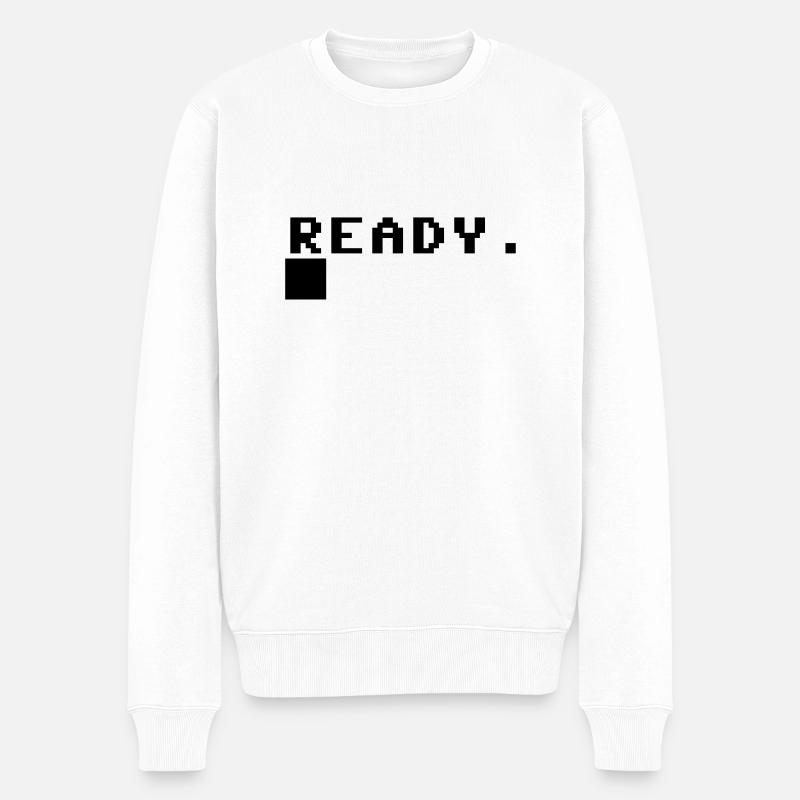 C-64-Startaufforderung - Männer Premium Bio Pullover - Weiß