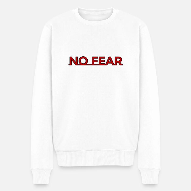 No fear - Männer Premium Bio Pullover - Weiß